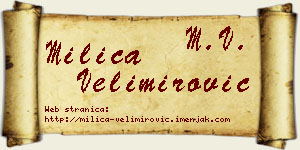 Milica Velimirović vizit kartica